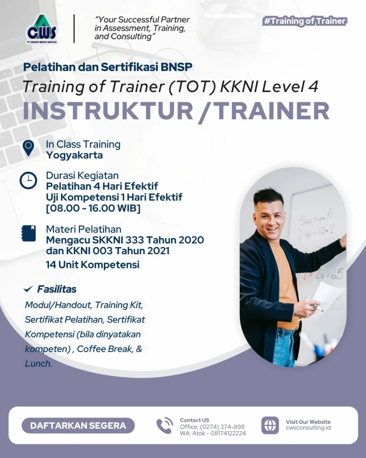 Sertifikasi BNSP TOT Level 4 Trainer