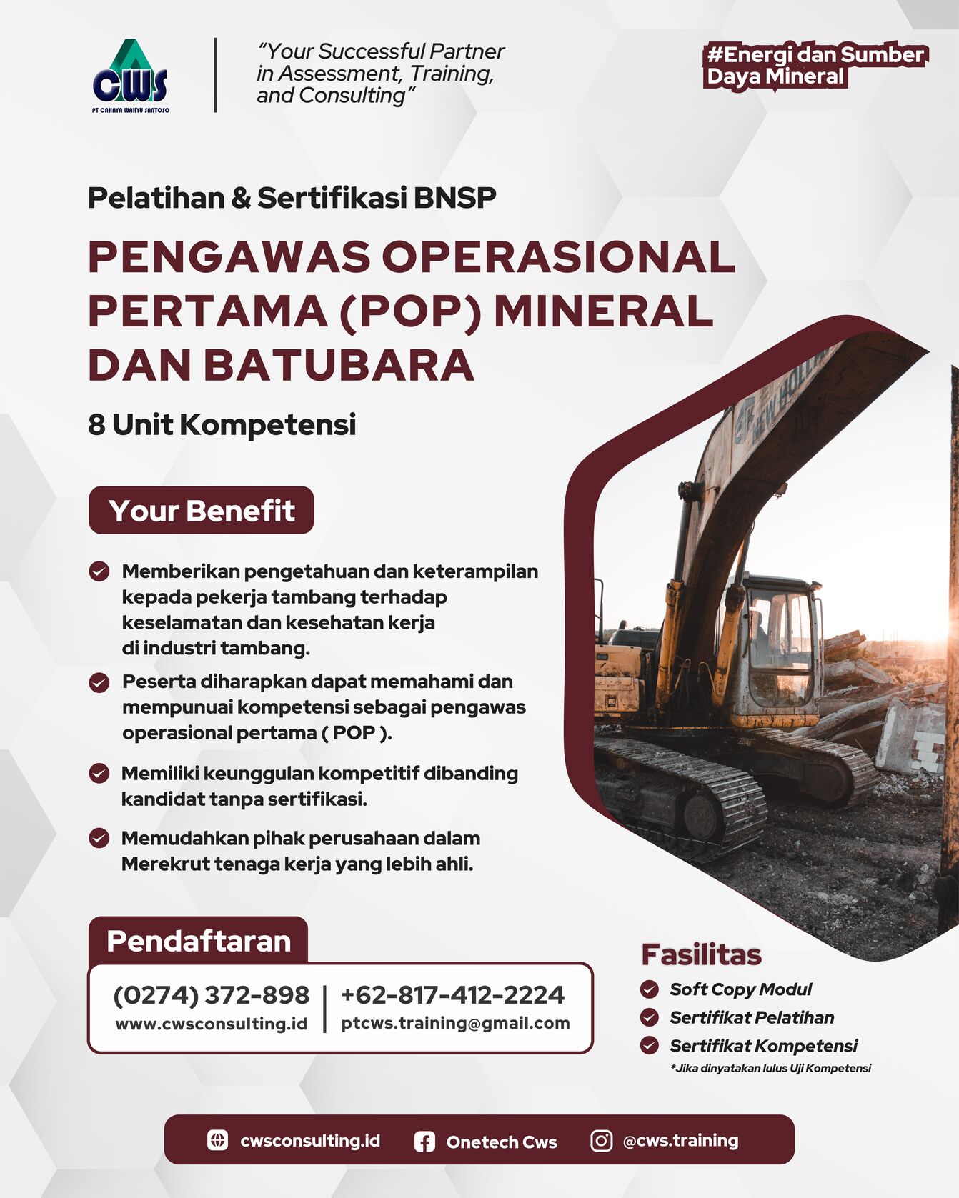 PELATIHAN DAN SERTIFIKASI PENGAWAS OPERASIONAL PERTAMA (POP) MINERAL ...